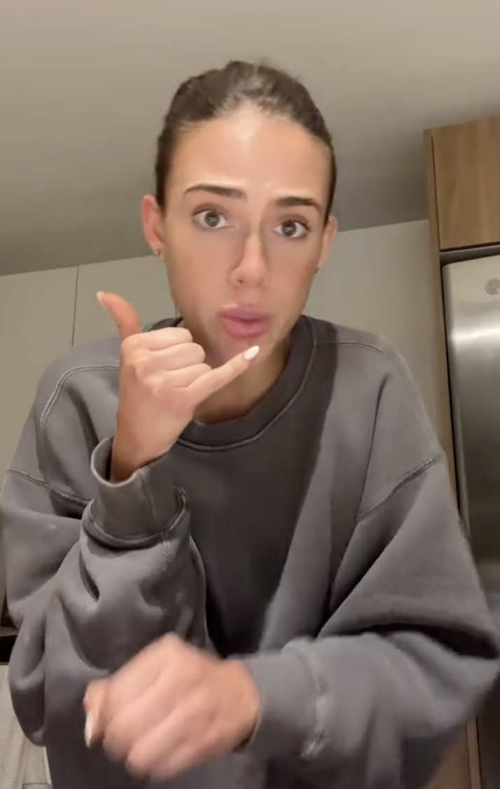 woman talking to a camera